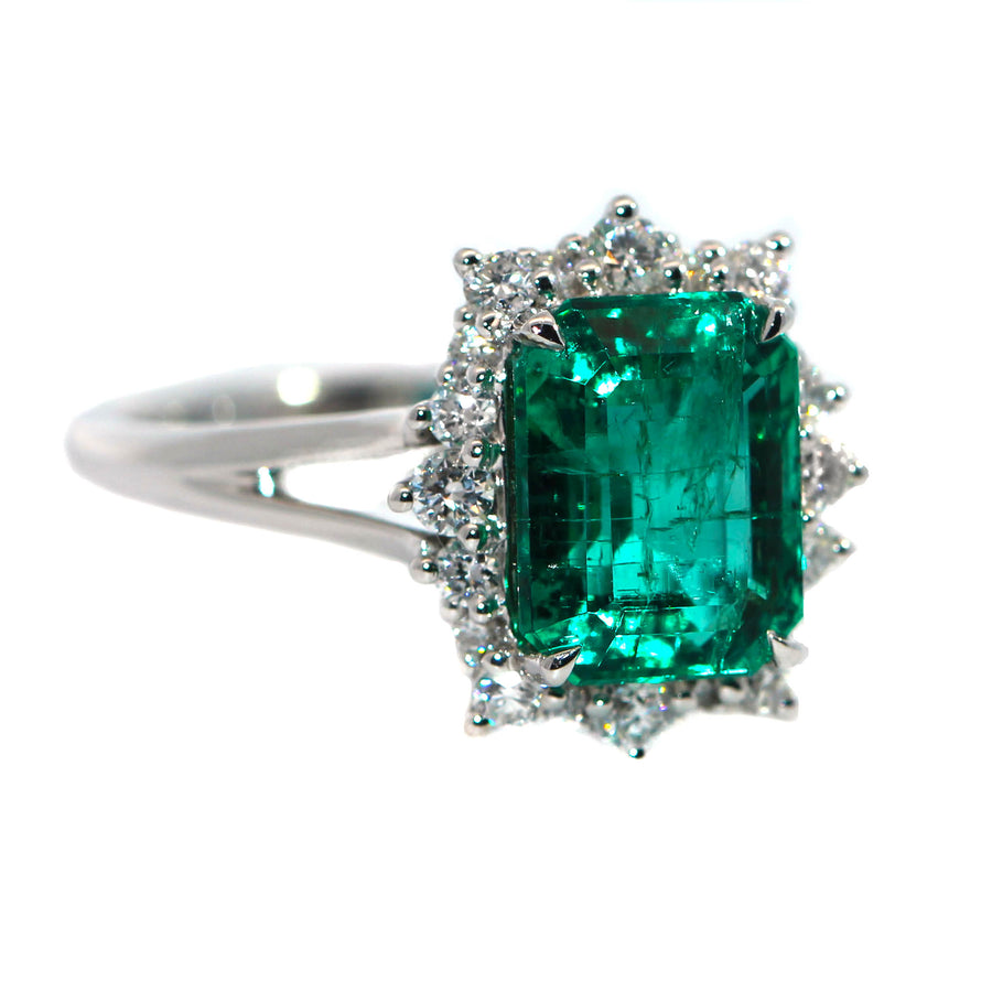 Emerald & Diamond Emerald Cut Dress Ring