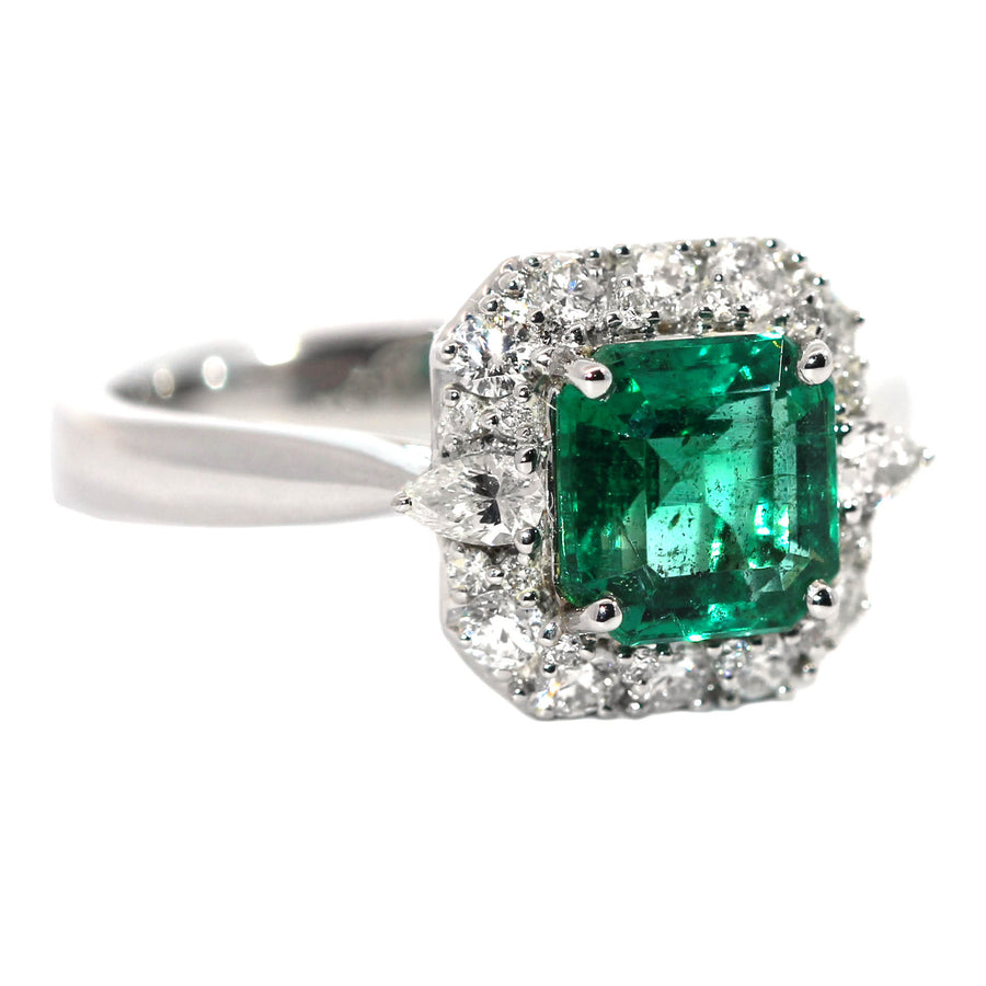 Emerald Cut Emerald & Diamond Dress Ring