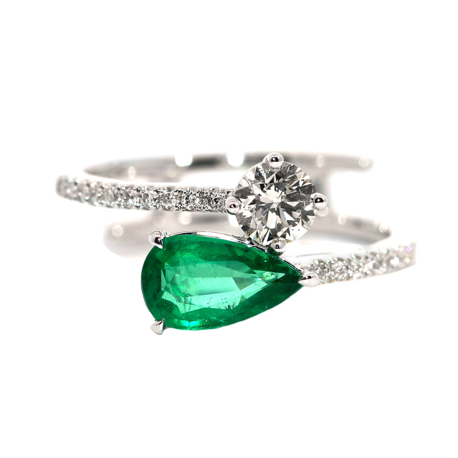 Toi Et Moi Emerald & Diamond Ring