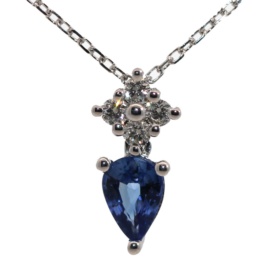 Pear Cut Sapphire & Diamond Necklet