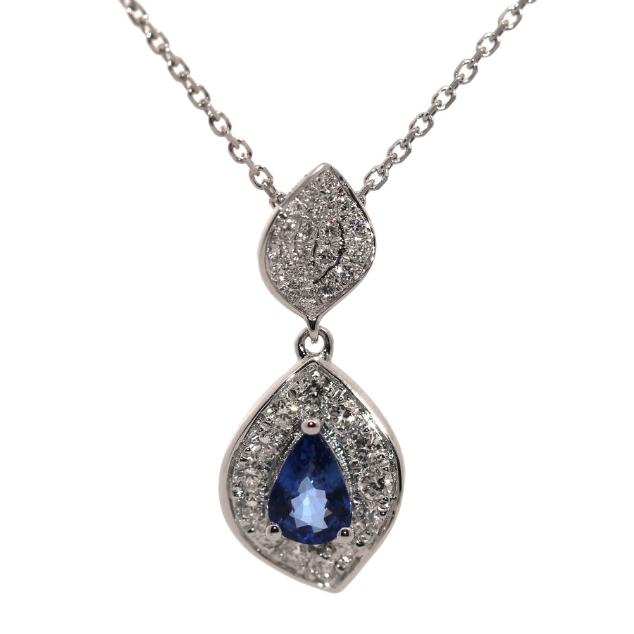 Pave Set Sapphire & Diamond Pendant