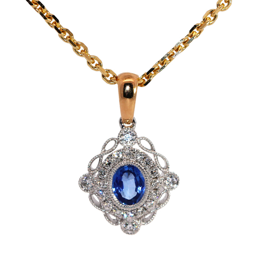 Art Deco Sapphire & Diamond Pendant