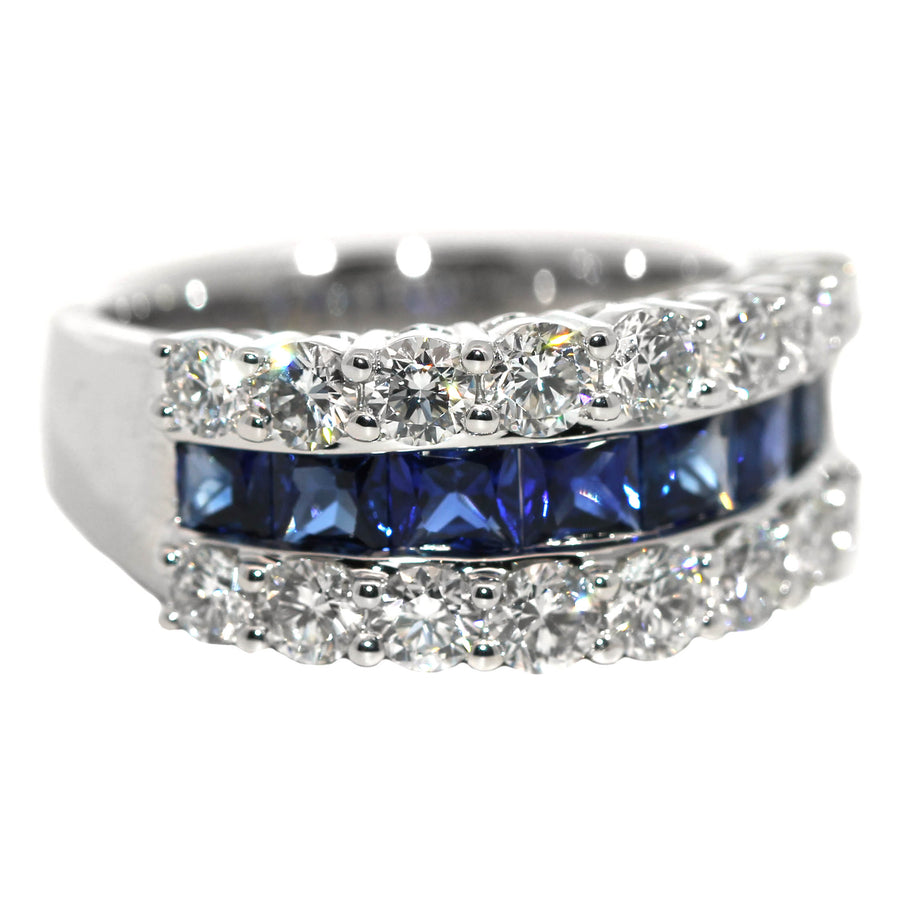 Sapphire, Diamond & Platinum Dress Ring