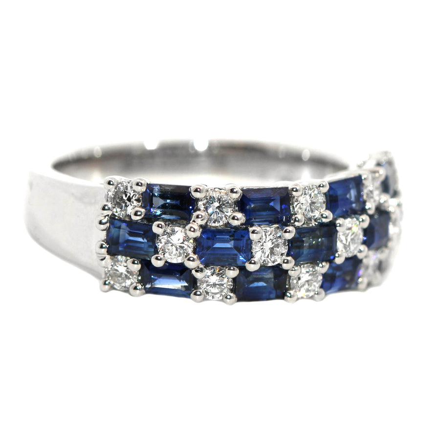 Baguette & Round Cut Sapphire Dress Ring