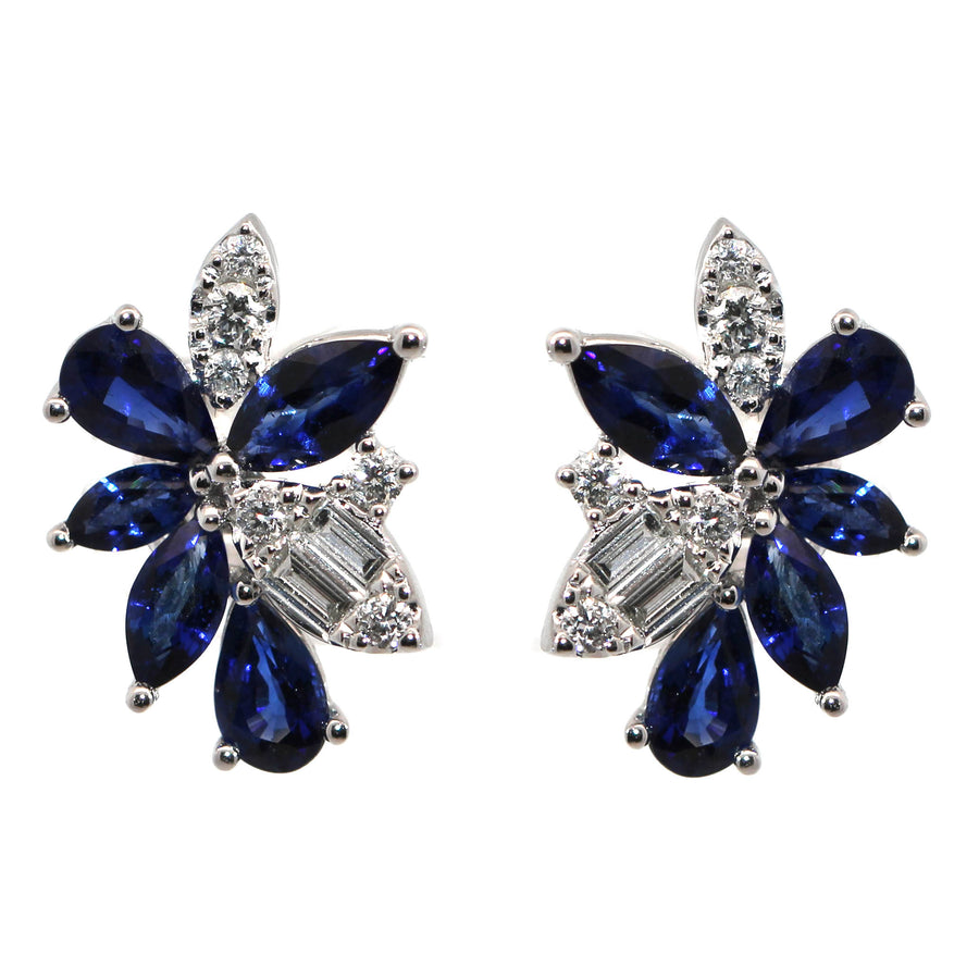 Cluster Set Sapphire & Diamond Studs