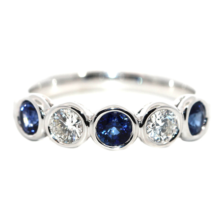 Sapphire & Diamond Bezel Set Band