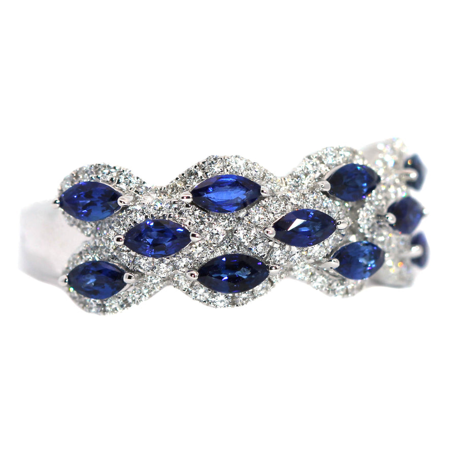 Sapphire, Diamond & White Gold Dress Ring