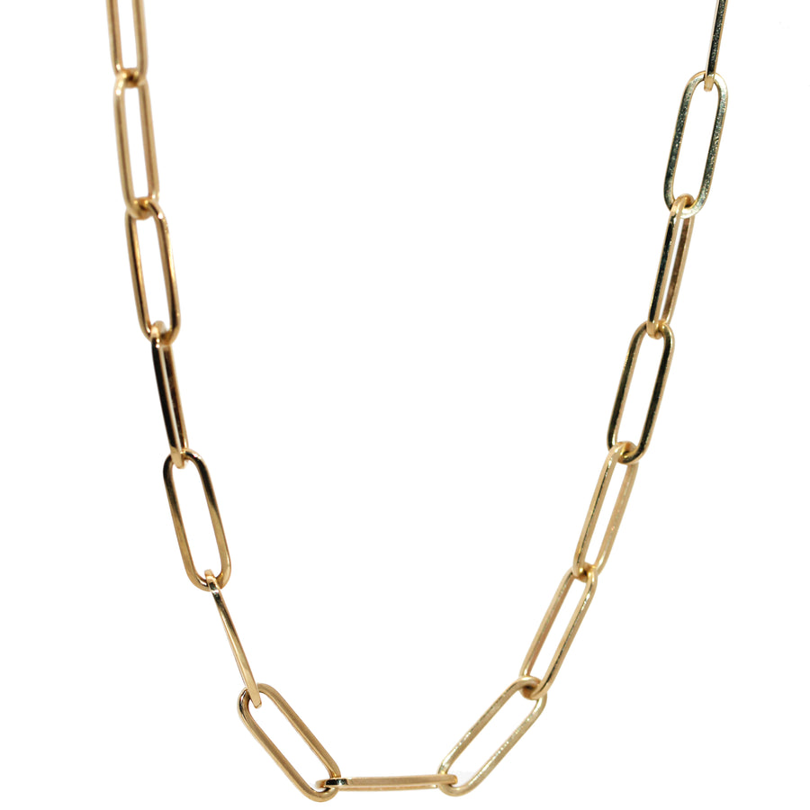Yellow Gold Elongated Trace Chain