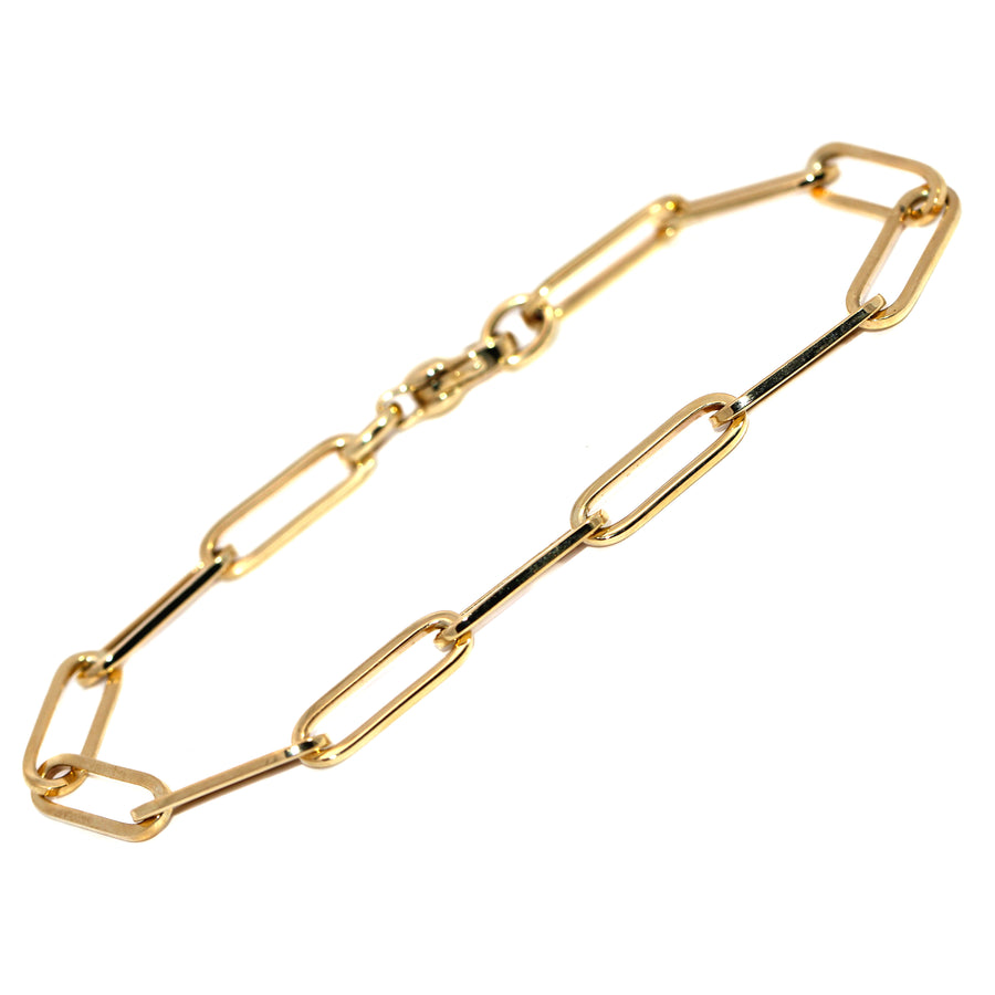 9ct Yellow Gold Paper Clip Link Bracelet