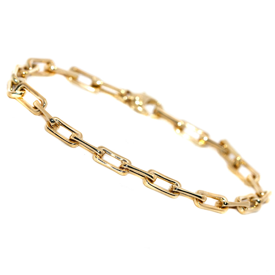 Yellow Gold Square Shaped Trace Bracelet