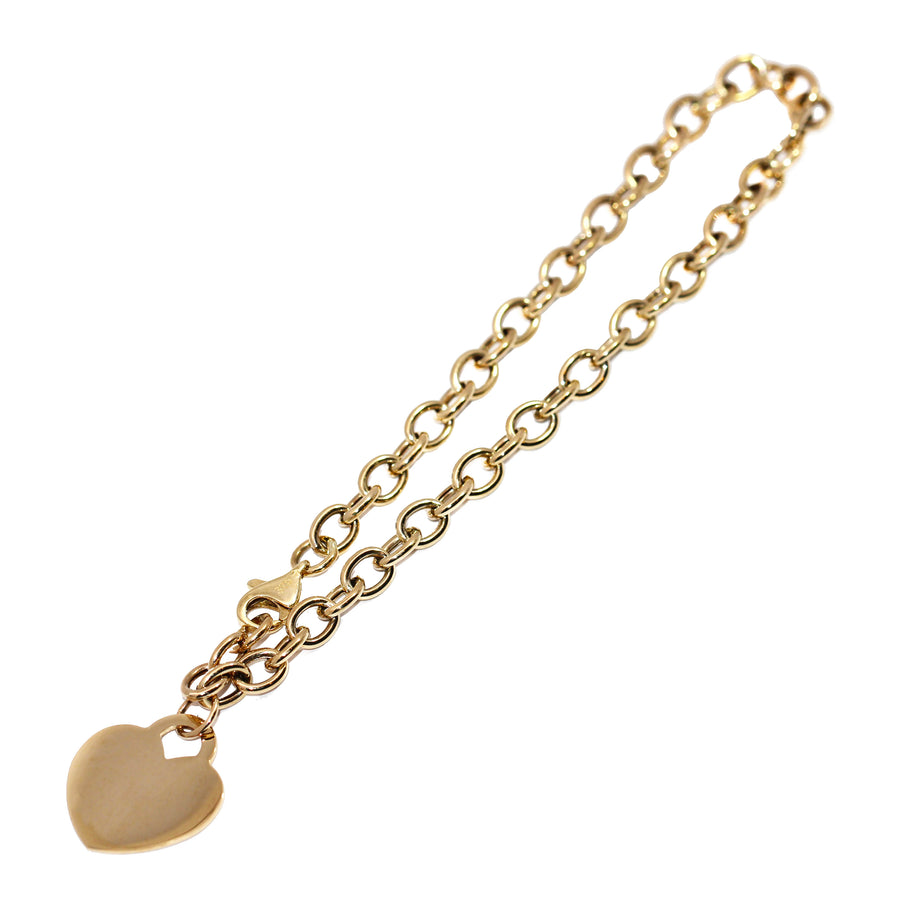 Yellow Gold Bracelet With Heart Drop