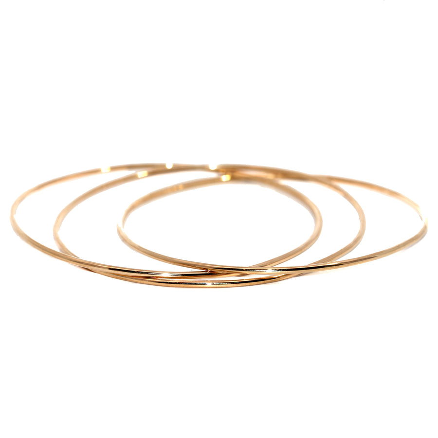 Handmade Interlocking Yellow Gold Bangles