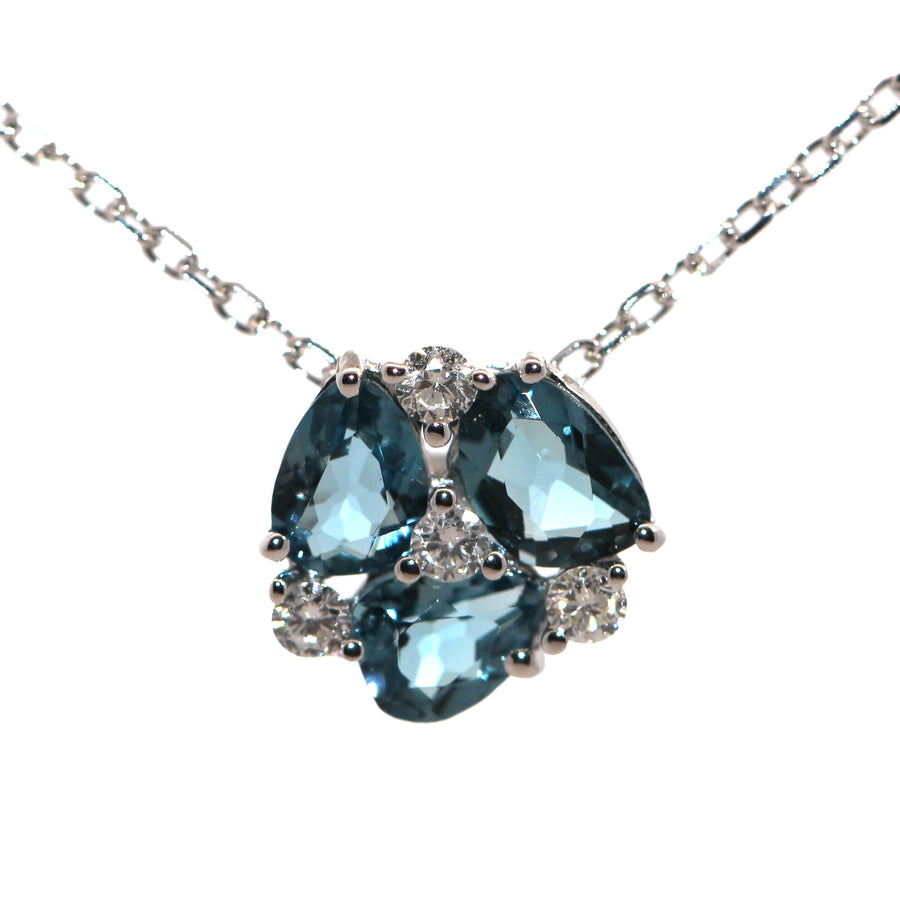 London Blue Topaz & Diamond Cluster Slider