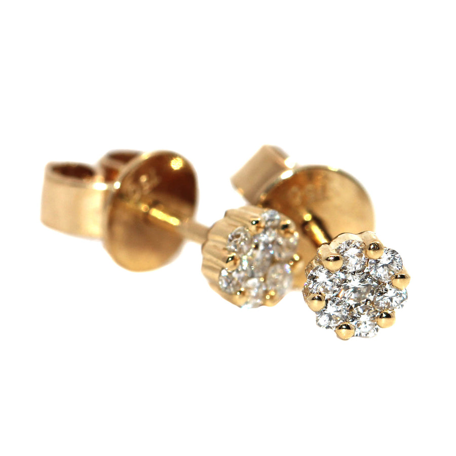 Three In One Diamond Yellow Gold Oval Shaped Earrings