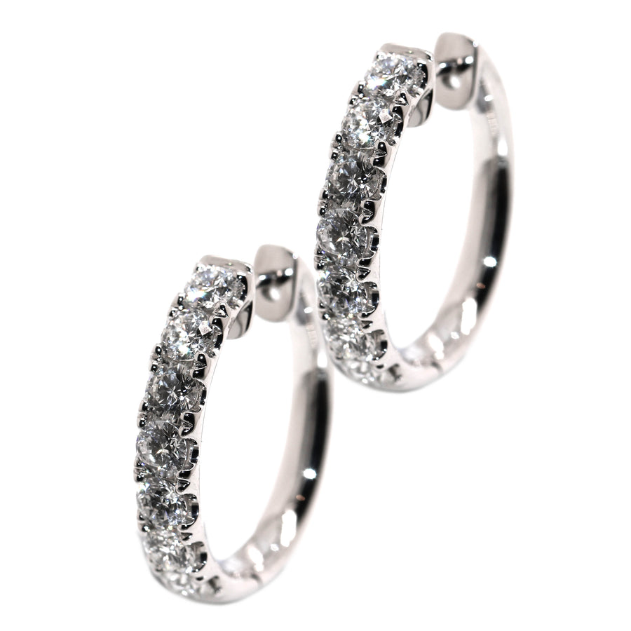 2.2ct Diamond & White Gold Huggies