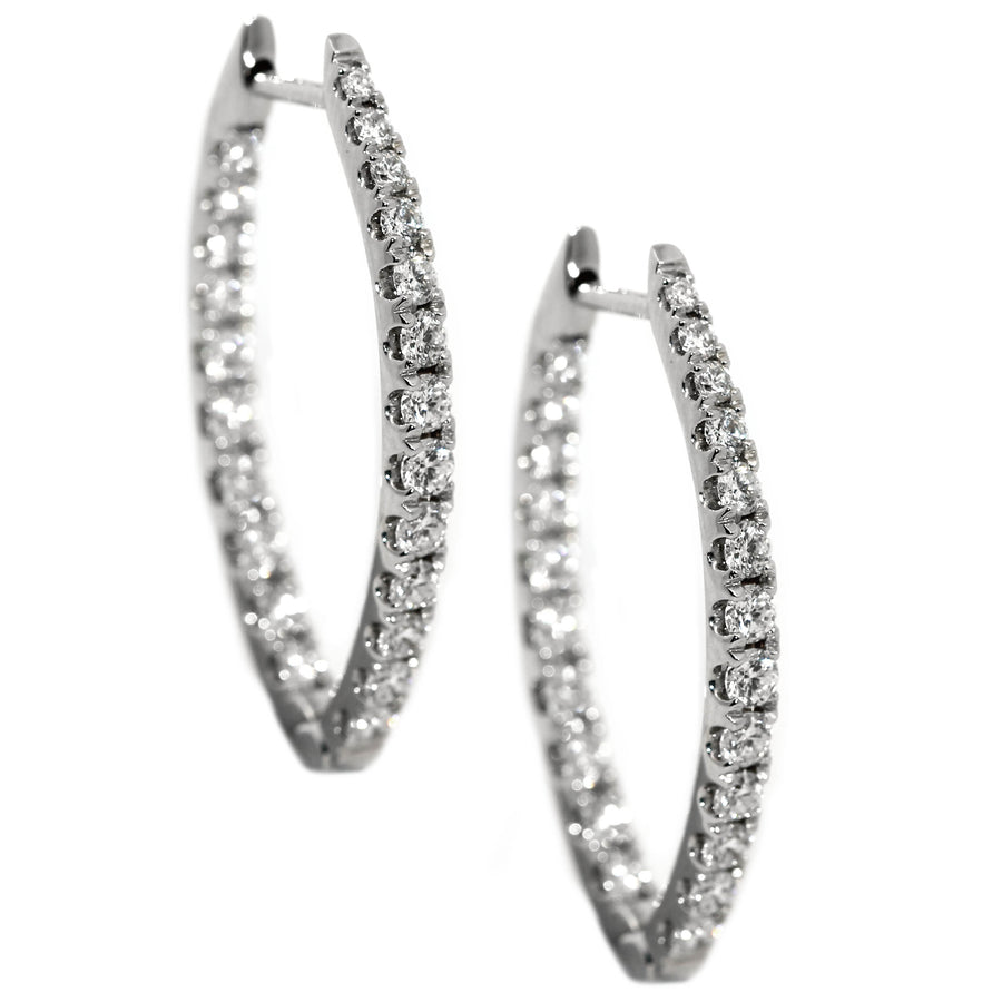 Diamond Marquise Shaped Day & Night Huggies