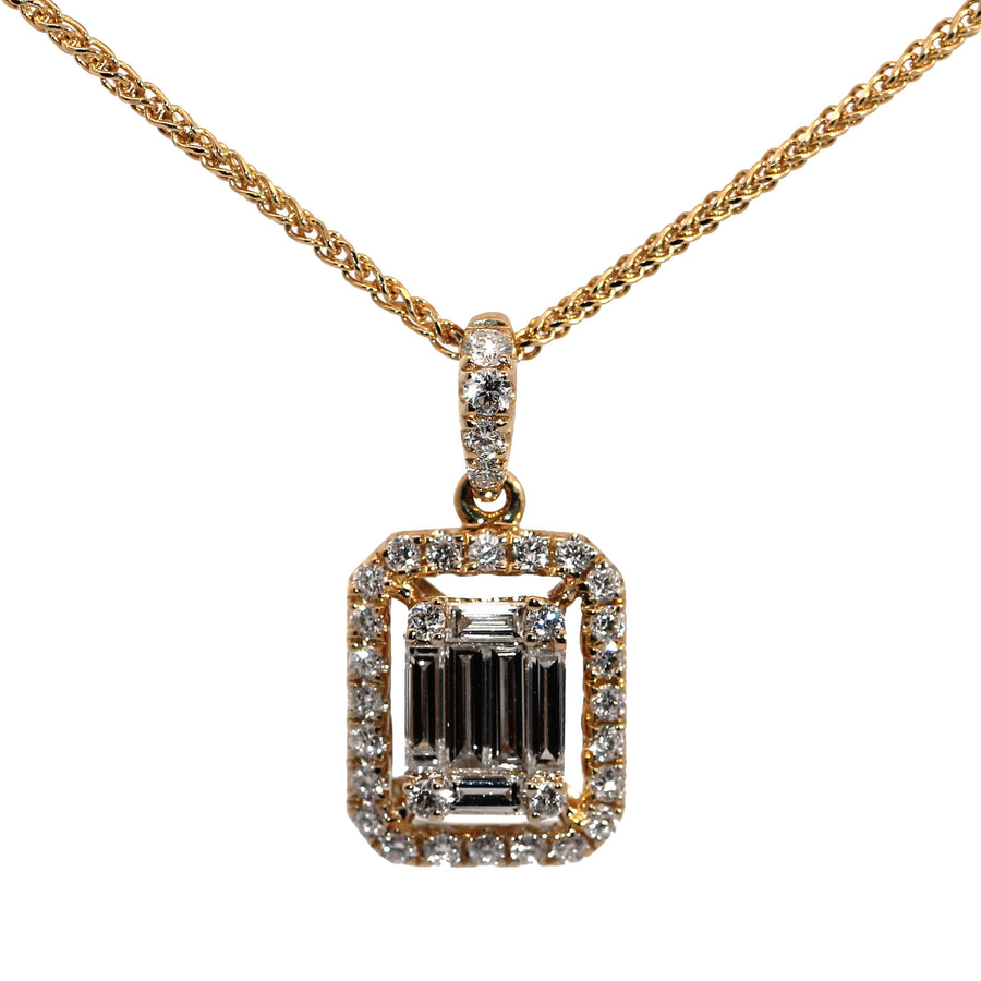 Diamond & Yellow Gold Cluster Pendant