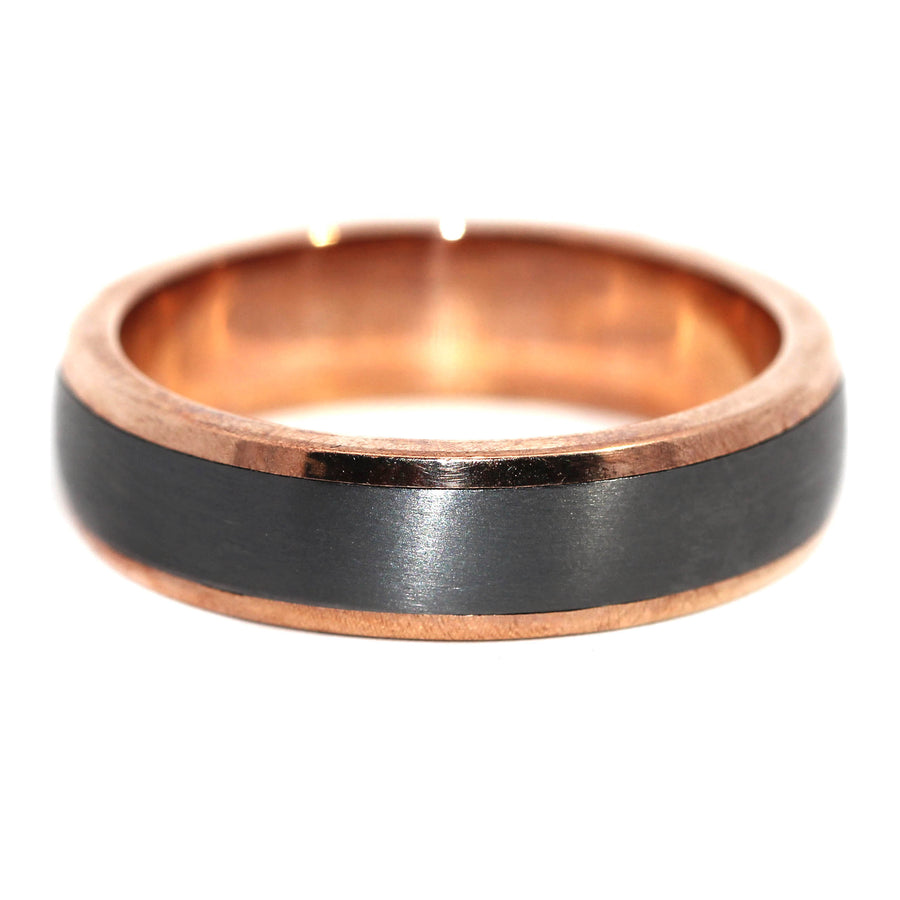 Three Row Rose Gold & Tantalum Band