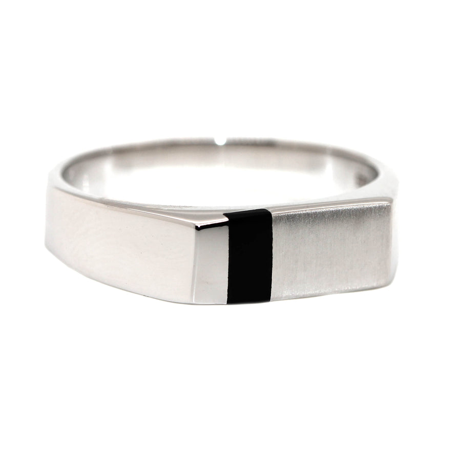 Sterling Silver & Onyx Rectangle Signet Ring