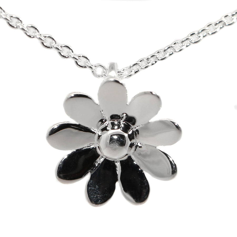 Sterling Silver Daisy Style Necklets With Enamel