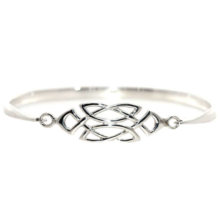 Sterling Silver Celtic Knot Hook Bangle