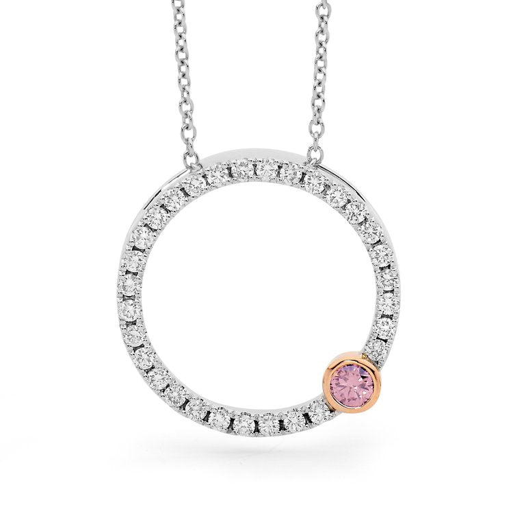 Ellendale Circle & Offset Pink Diamond Slider – Clayfield Jewellery Online