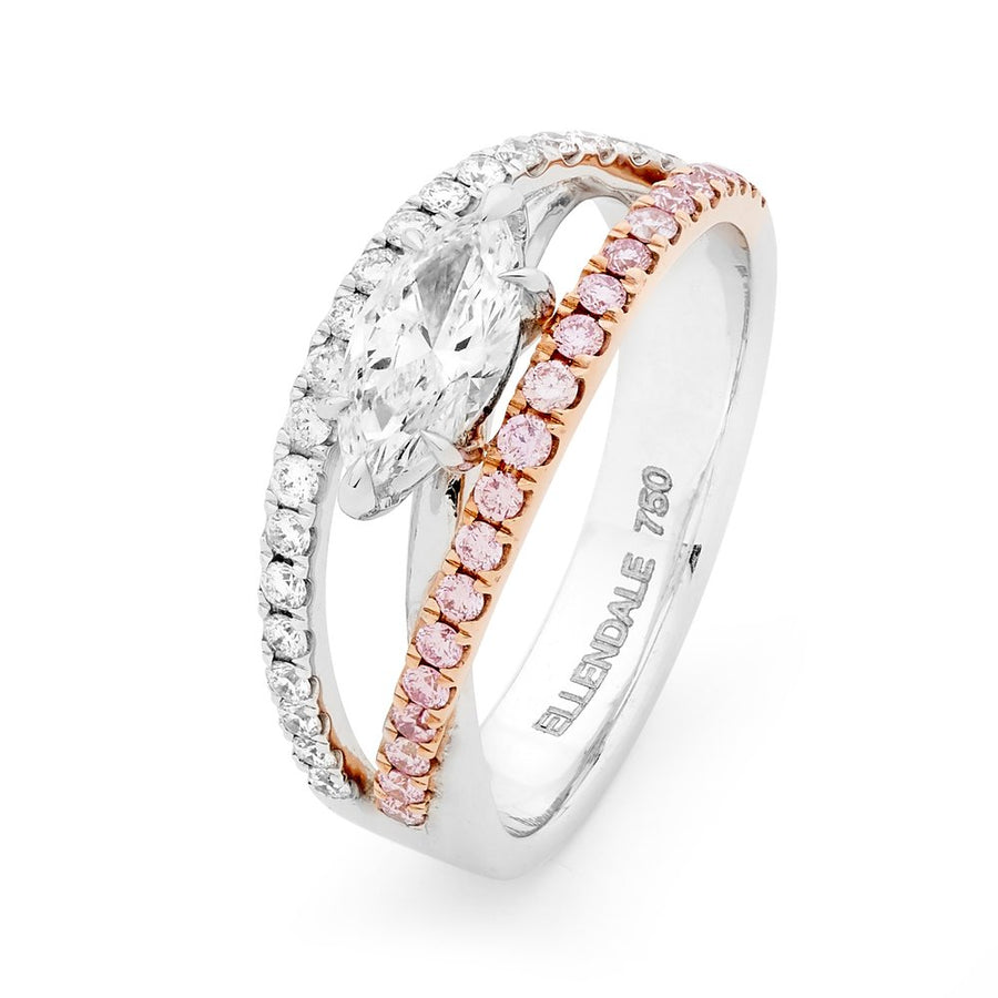 Ellendale Pink Diamond Marquise Two Tone Ring