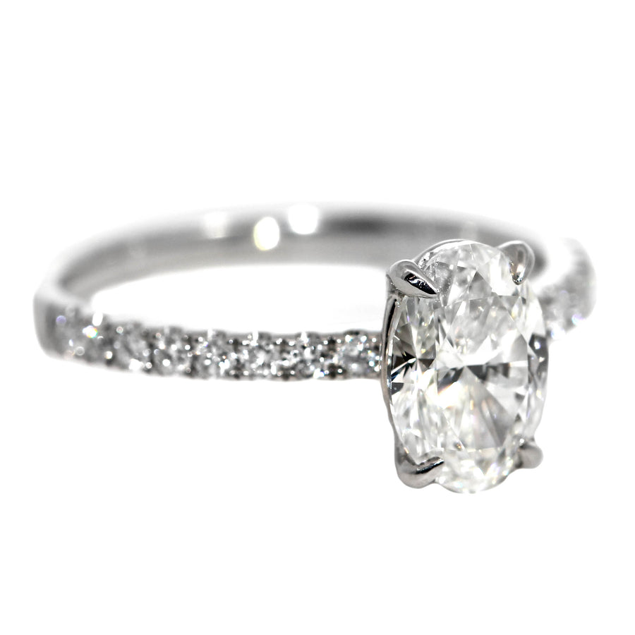 Oval Diamond & Platinum Solitaire
