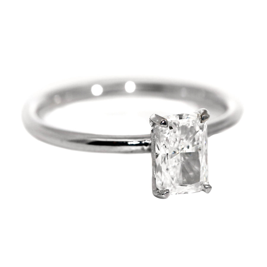 Radiant Cut Diamond & White Gold Solitaire