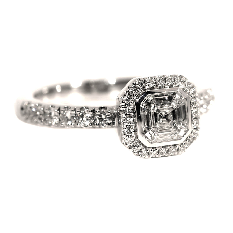 Magic Asscher Cut Diamond Engagement Ring