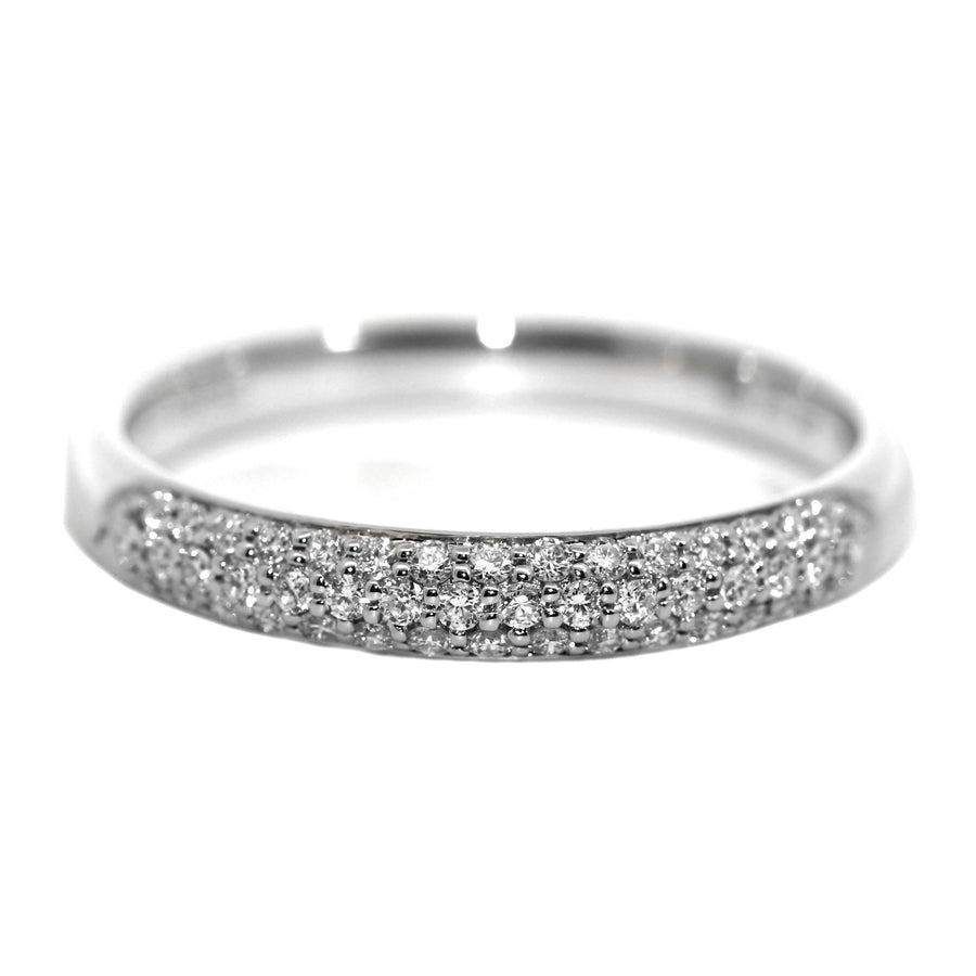 Pave Set Diamond & White Gold Band