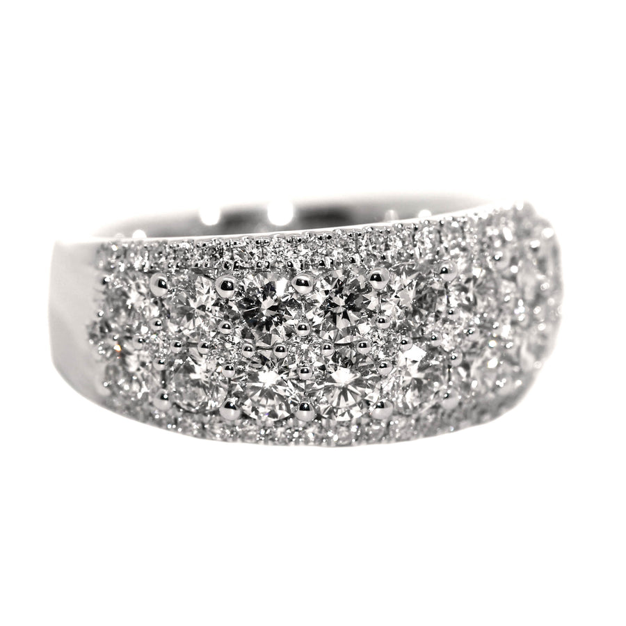 Round Cut Wide Diamond Dress Ring