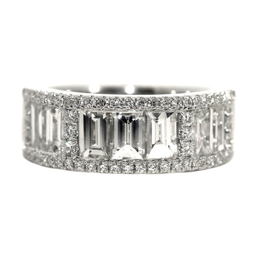 Baguette & Round Cut Diamond Dress Ring