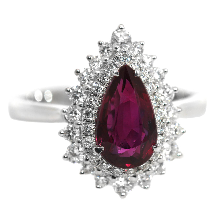 Mozambique Ruby & Double Halo Dress Ring