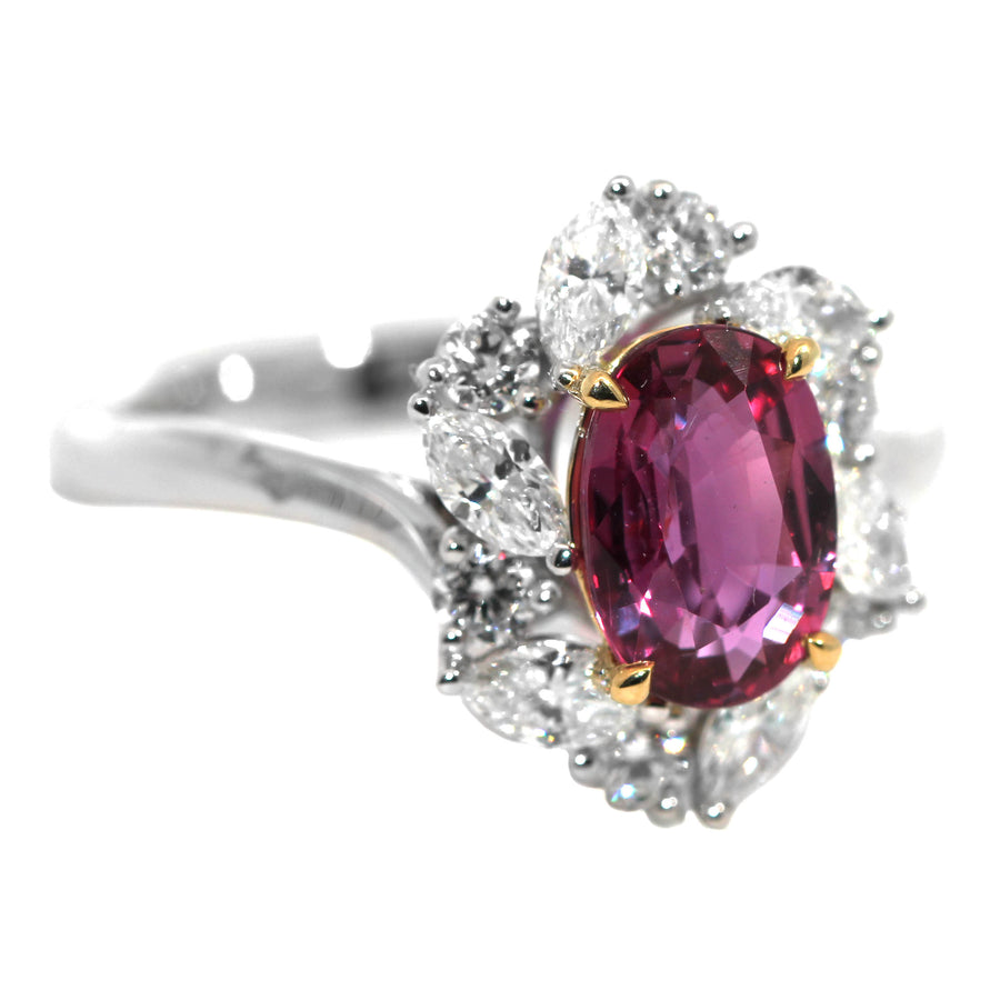 Ruby, Marquise & Round Cut Diamond Dress Ring