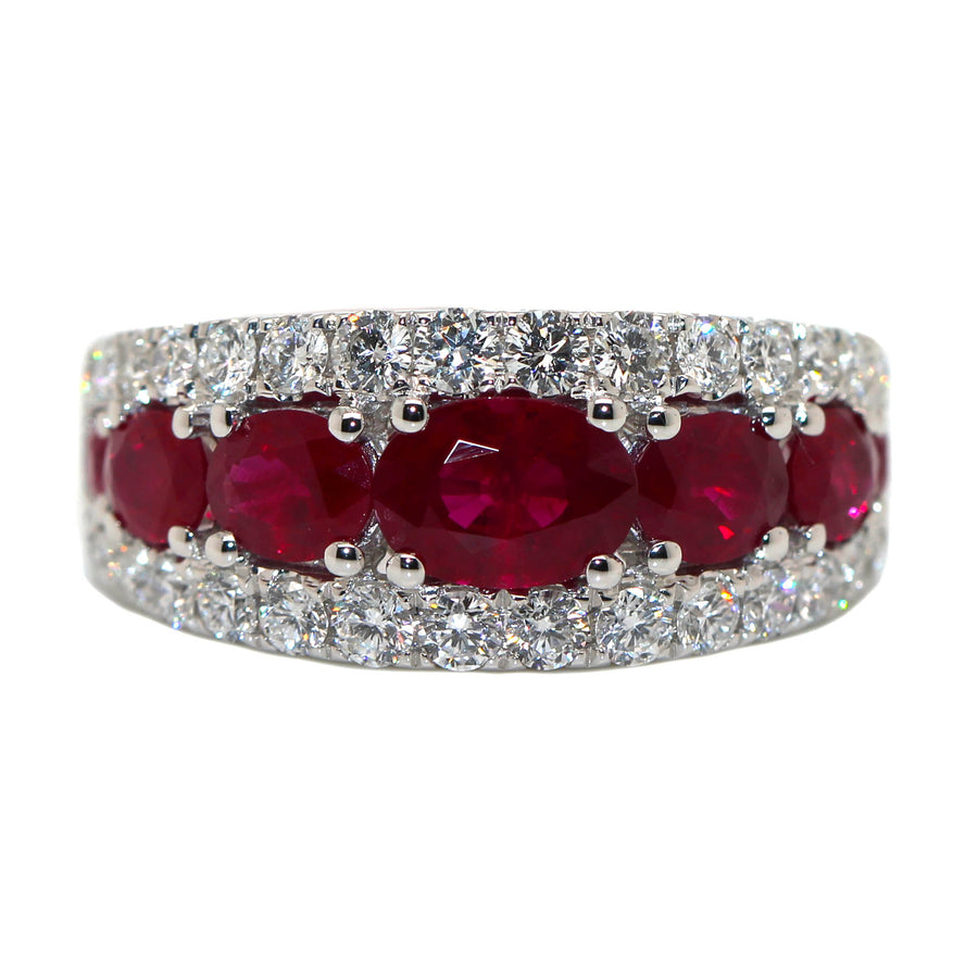Ruby & Diamond Wide Dress Ring