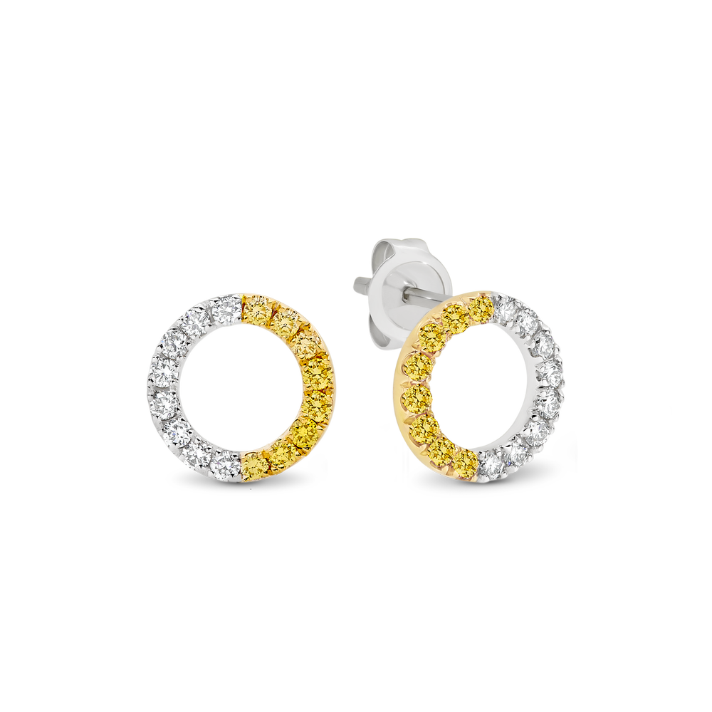 Ellendale Yellow Diamond Circle Studs Clayfield Jewellery Online