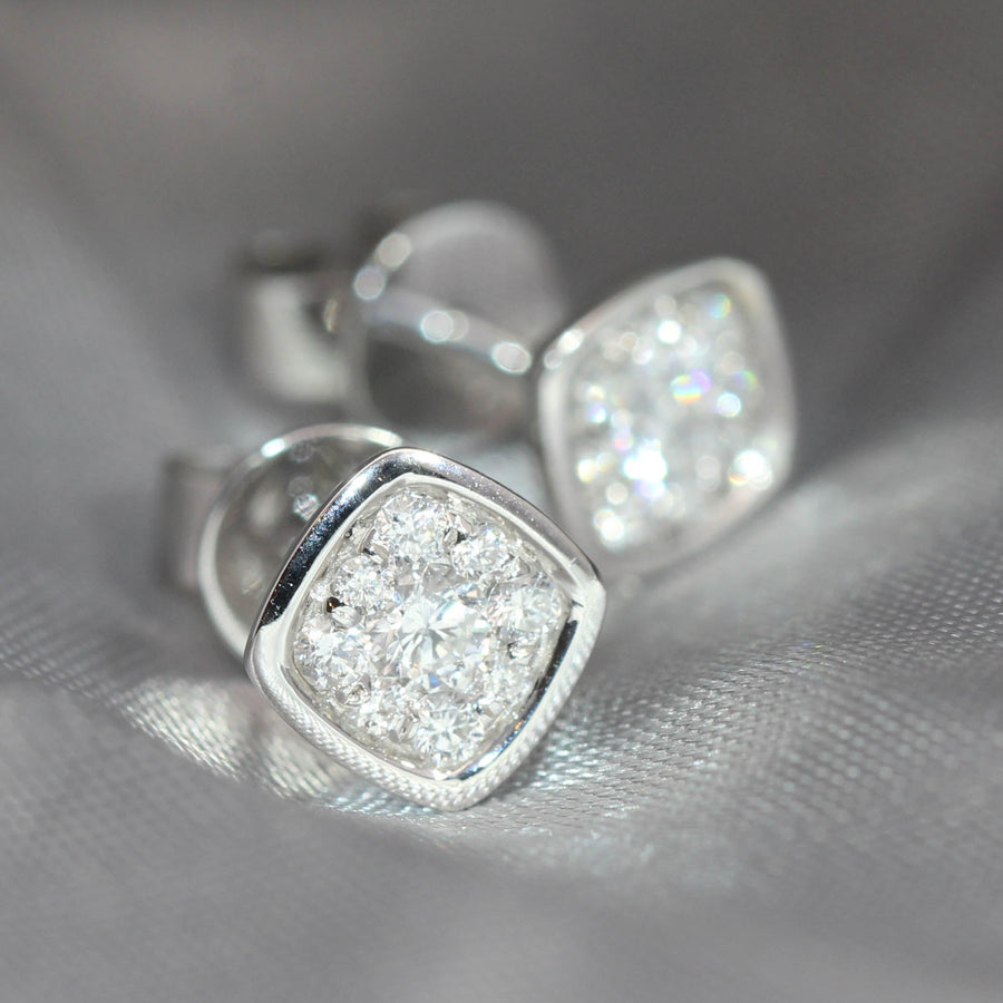 Diamond & White Gold Cluster Studs
