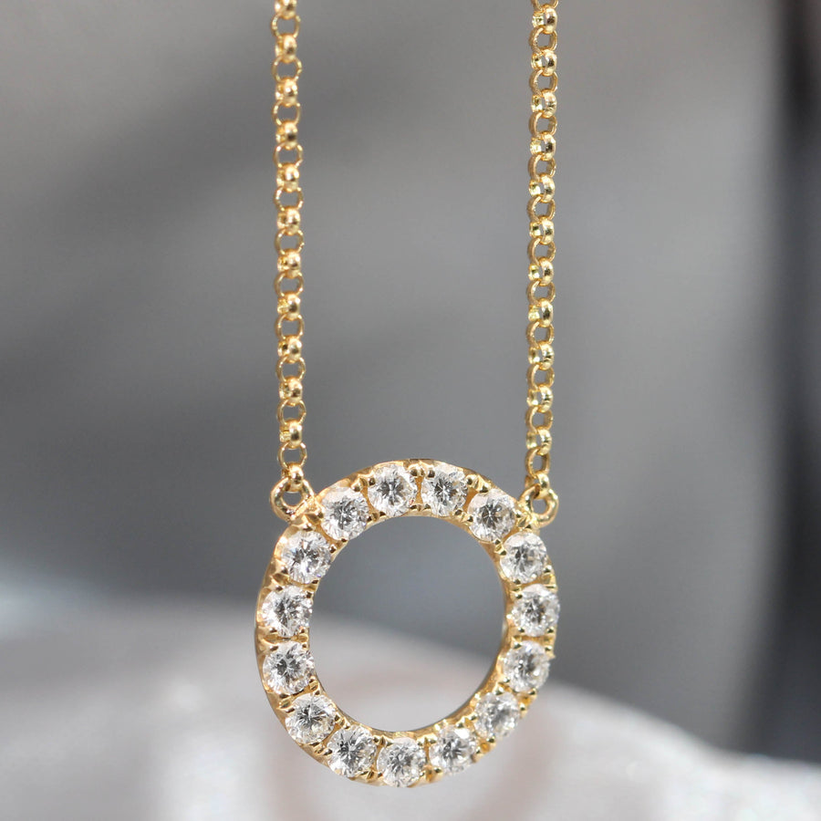 Microset Diamond Circle Necklet