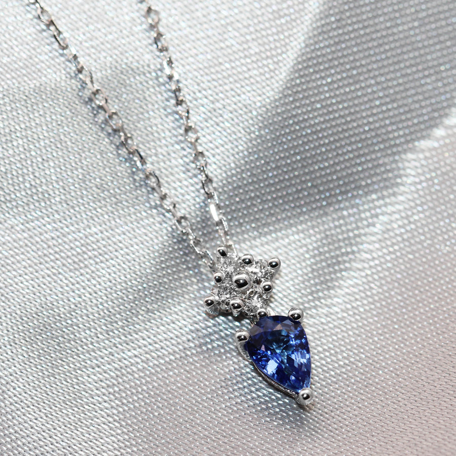 Pear Cut Sapphire & Diamond Necklet