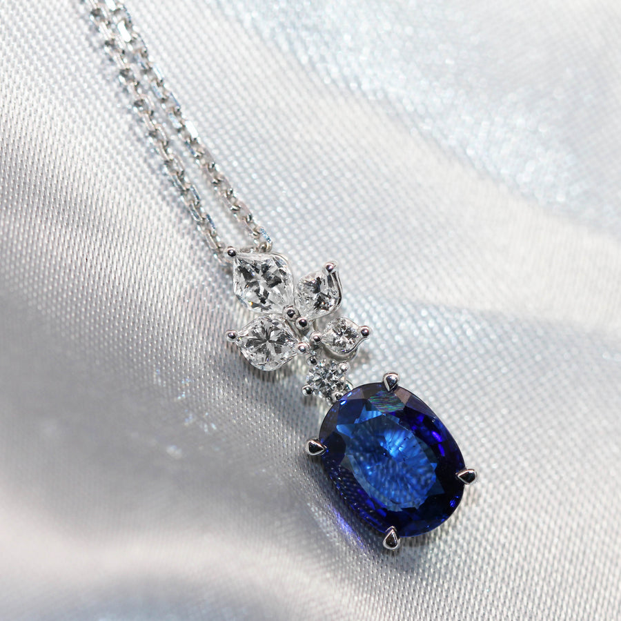 Scattered Diamond & Sapphire Pendant