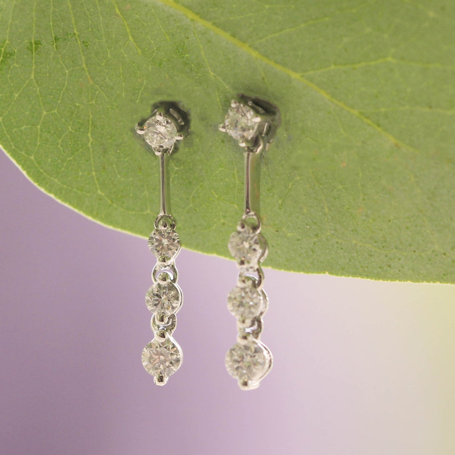 Diamond & White Gold Drop Earrings