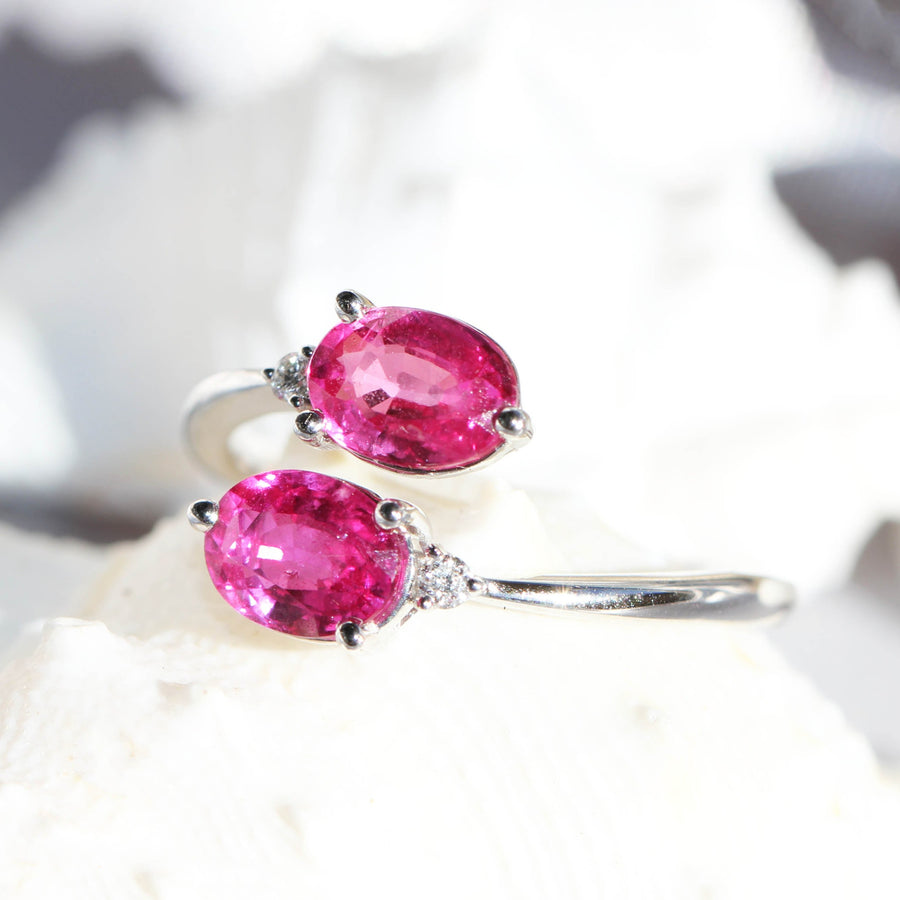 Pink Sapphire & Diamond Twist Dress Ring