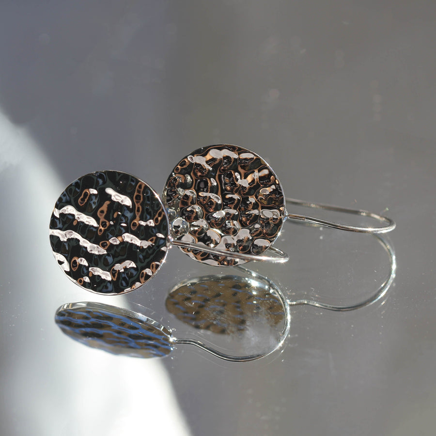 Stainless Steel Circle Shaped Hammered Drops