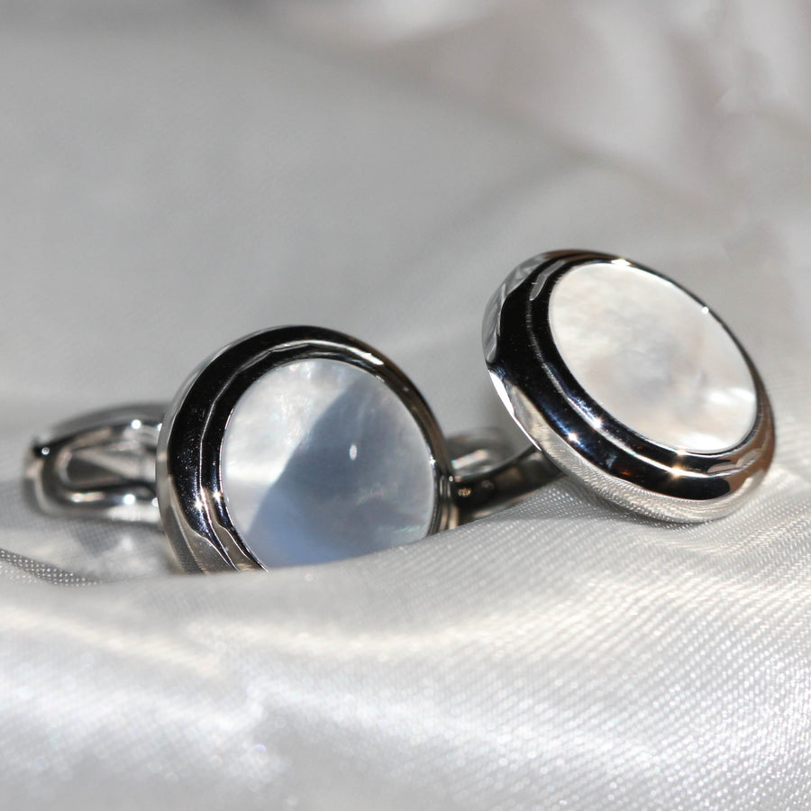 Mother Of Pearl & Stainless Steel Cufflinks