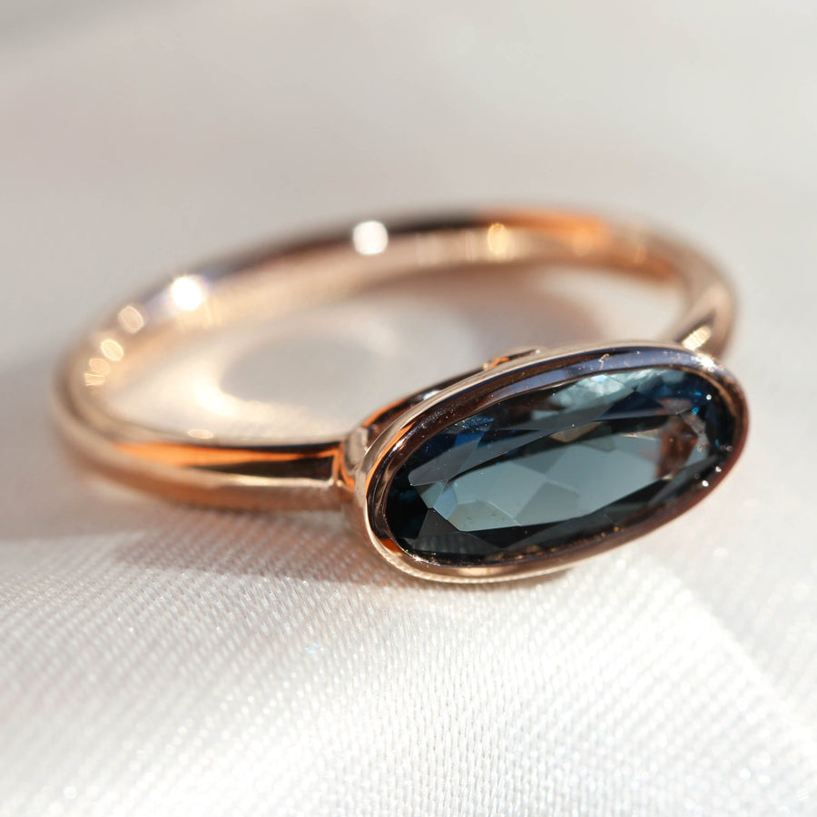 London Blue Topaz & Rose Gold Dress Ring