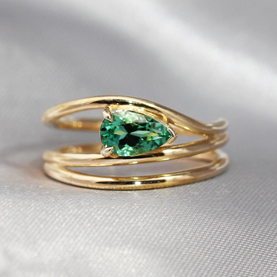 Mint Tourmaline & Yellow Gold Dress Ring