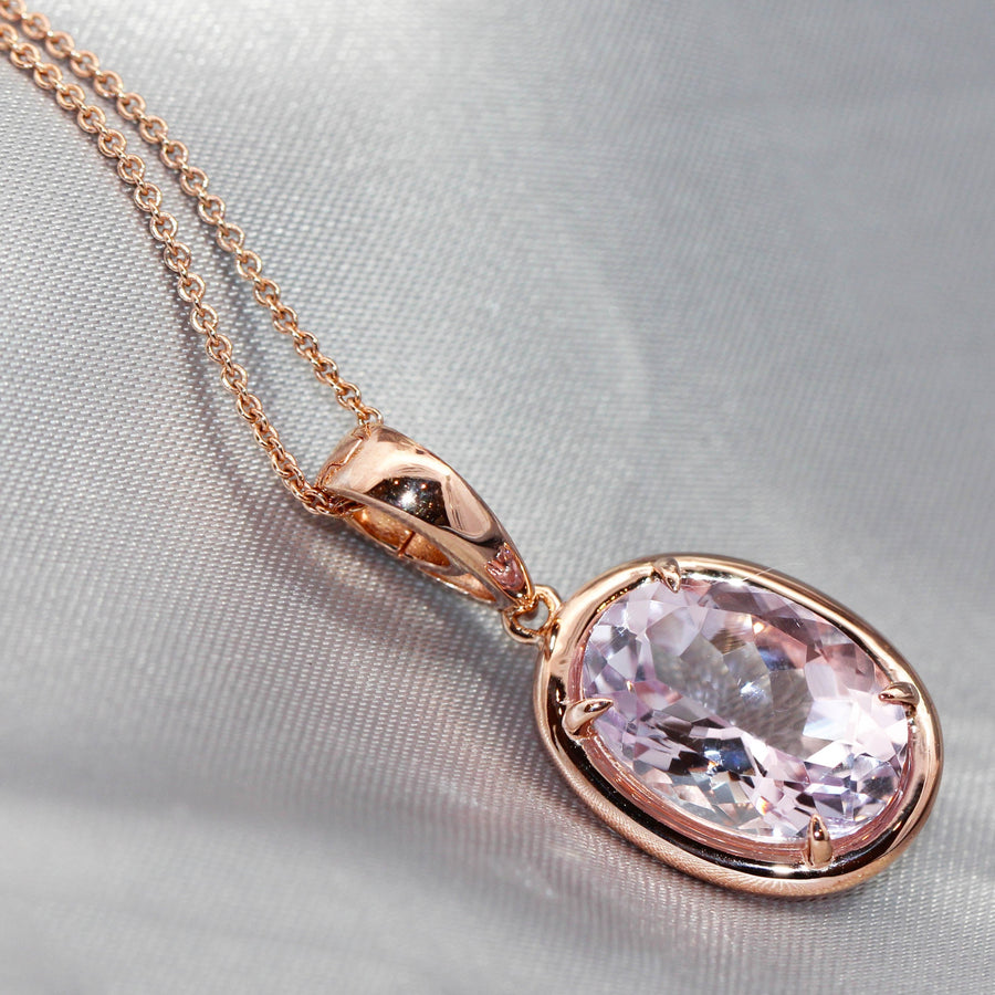 Pink Amethyst & Rose Gold Enhancer Pendant