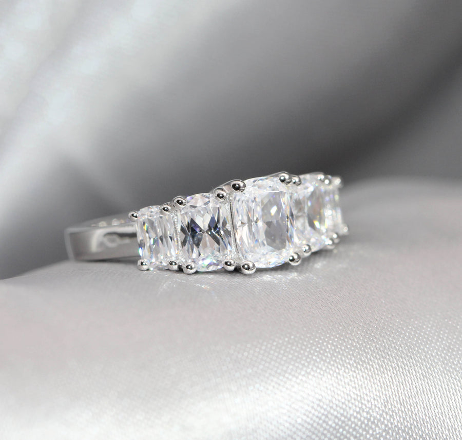 Elongated Cushion Cut Cubic Zirconia Ring