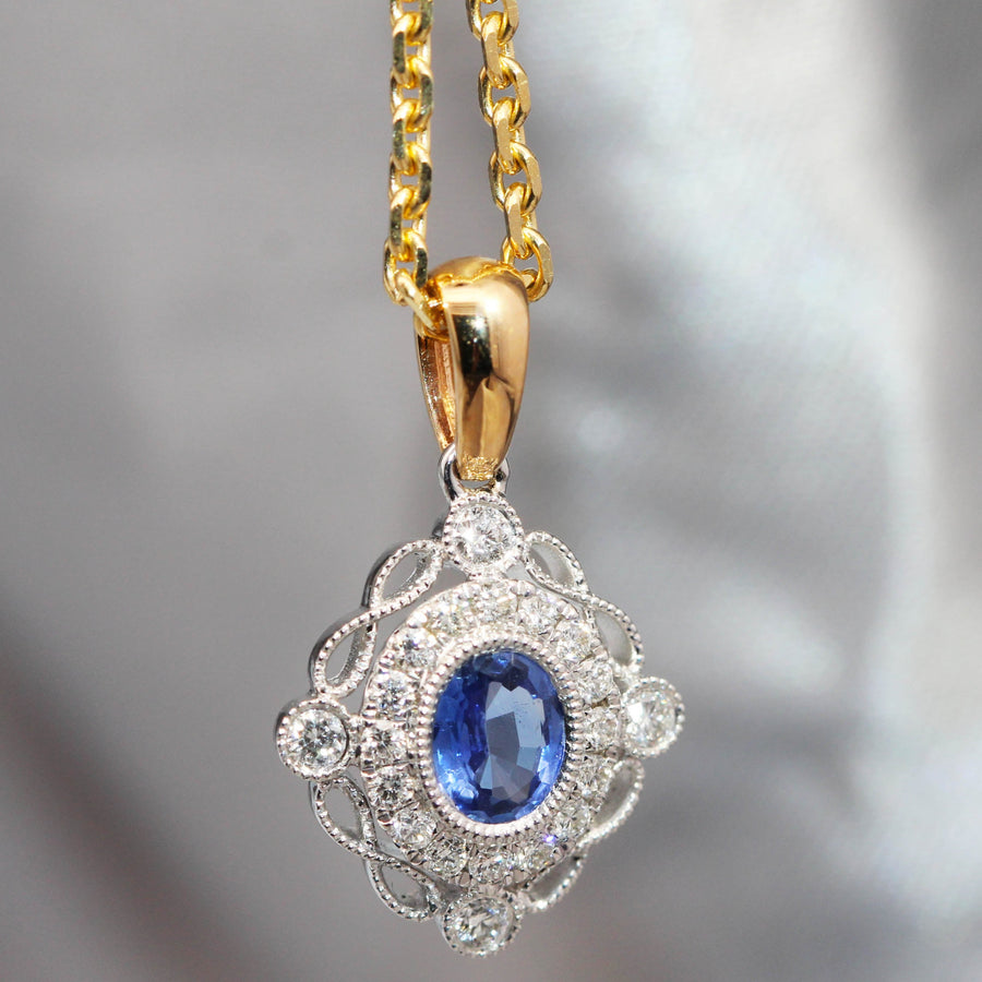 Art Deco Sapphire & Diamond Pendant